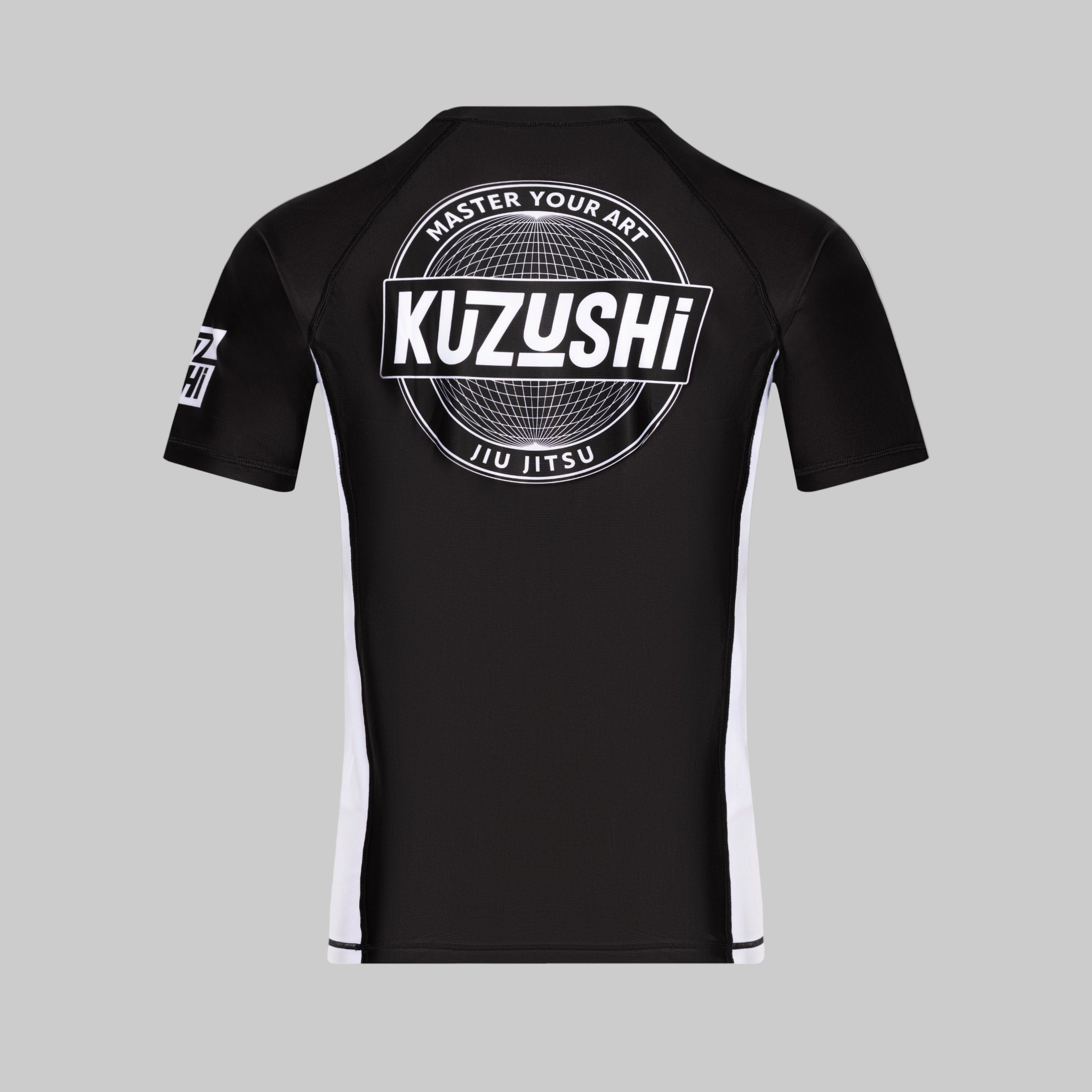 Kuzushi Icon Series BJJ Rashguard – Black/White | Premium MMA &amp; Grappling Gear